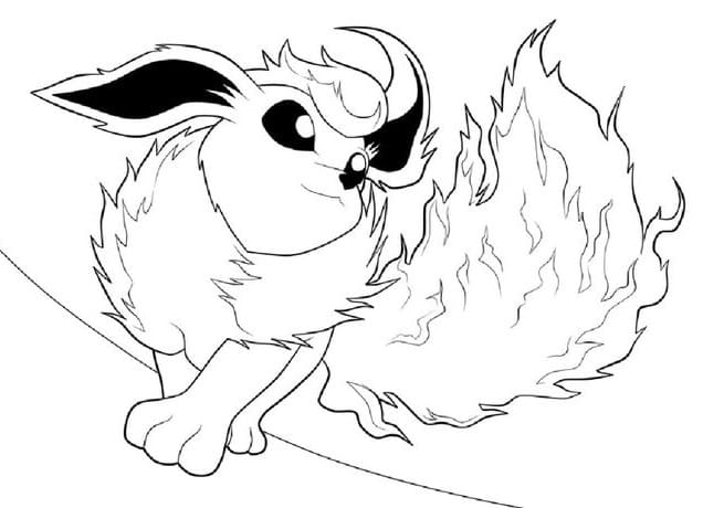 Desenho de Grátis Flareon para Crianças para Colorir