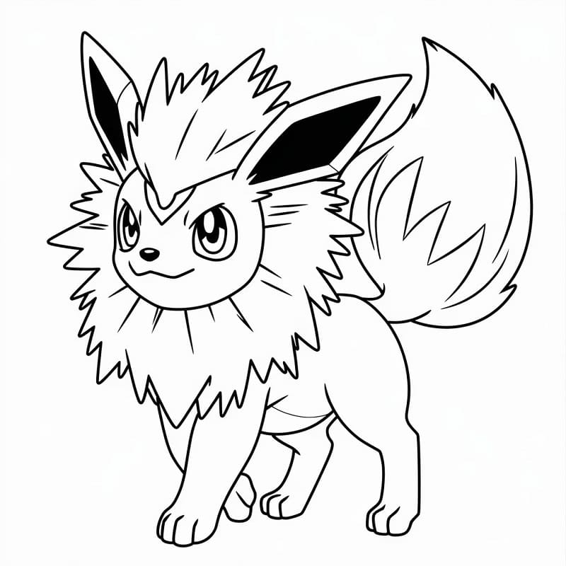 Desenho de Imprimivel Flareon para Crianças para Colorir