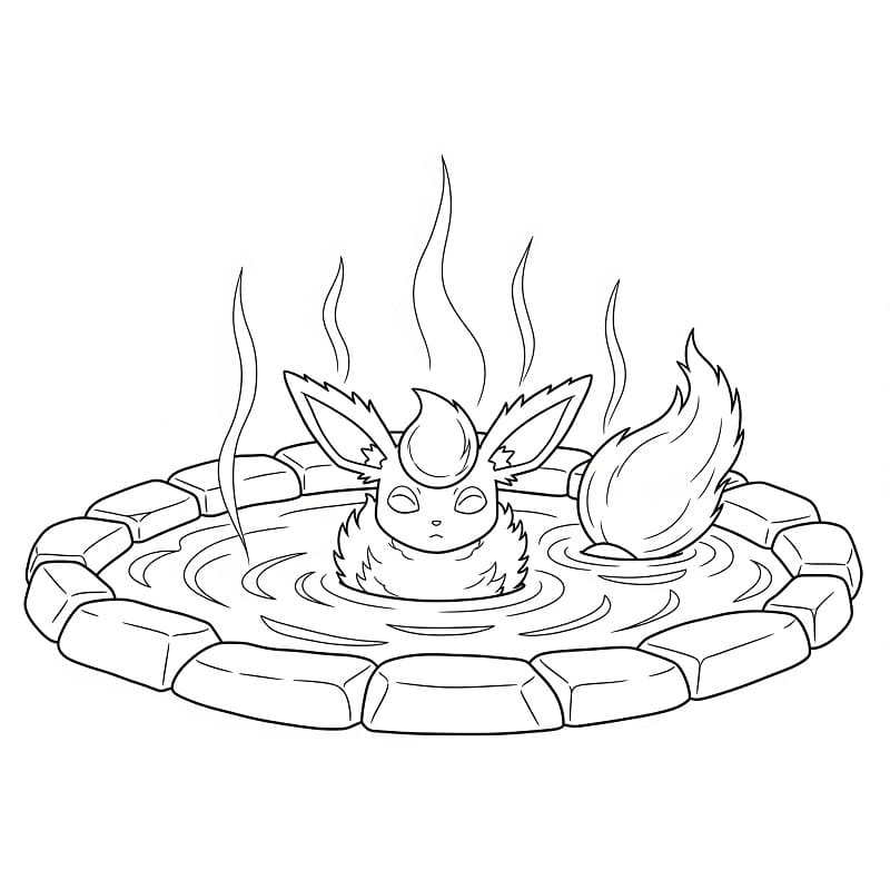 Desenho de Pokemon Flareon para Colorir