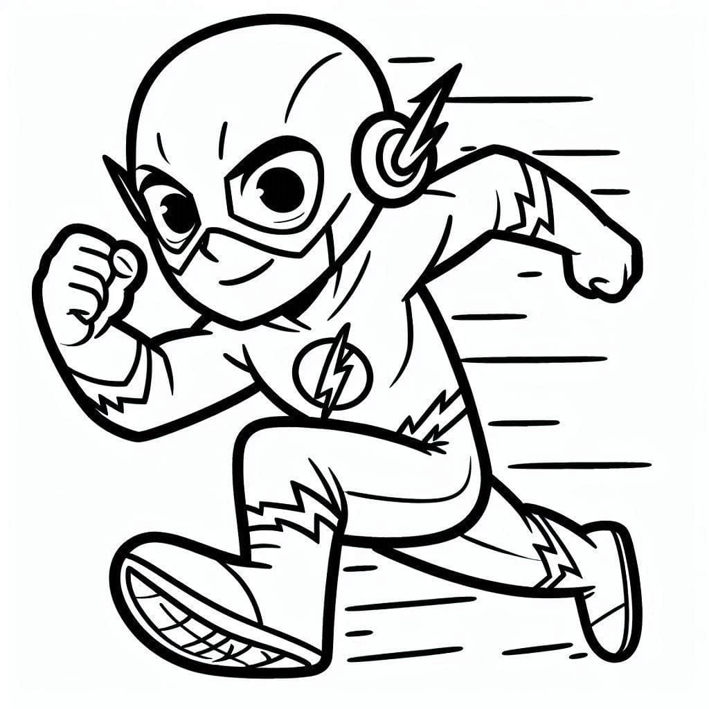 Desenho de Flash Adorável para Colorir e Pintar