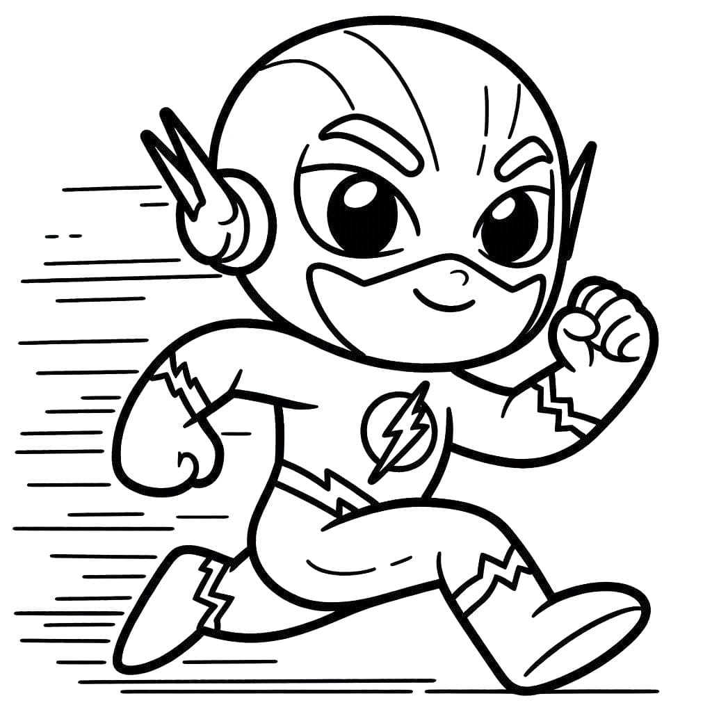 Desenho de Flash Feliz para Colorir e Pintar