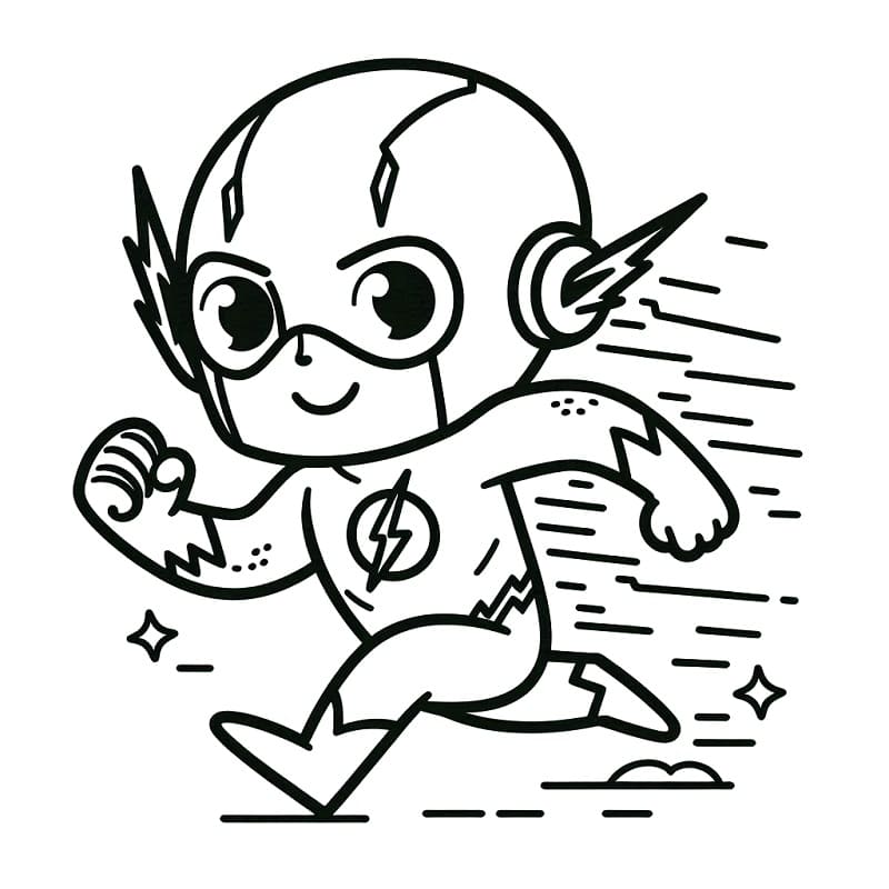 Desenho de Flash Muito Fofo para Colorir e Pintar