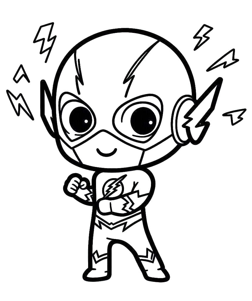 Desenho de Flash Sorridente para Colorir e Pintar