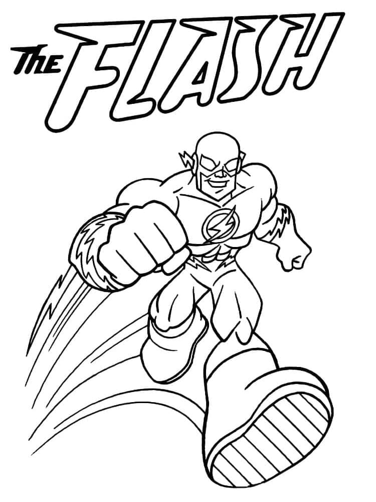 Desenho de Flash Super Herói Dc para Colorir e Pintar