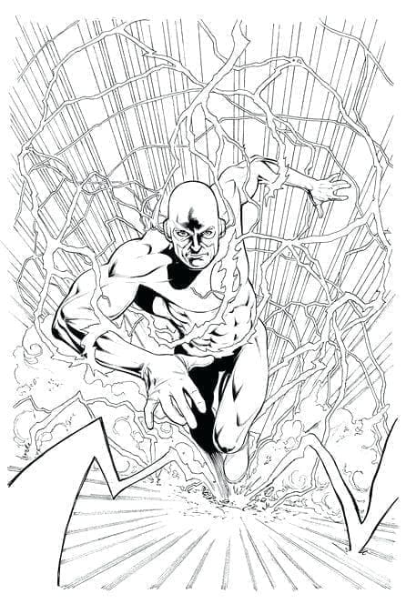 Desenho de Flash Super Herói para Colorir e Pintar