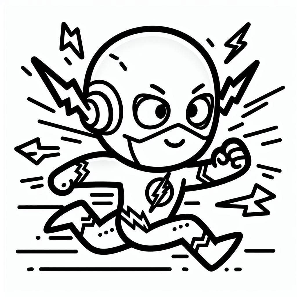 Desenho de Lindo Flash para Colorir e Pintar