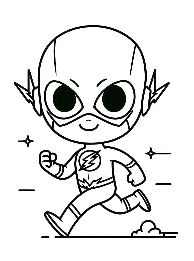 Desenho de Pequeno Flash para Colorir e Pintar