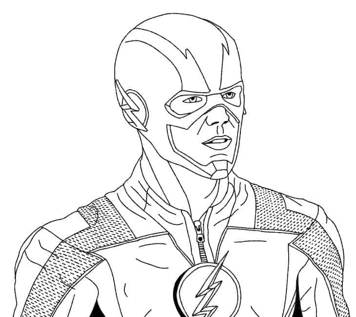 Desenho de Super Herói Dc Flash para Colorir e Pintar