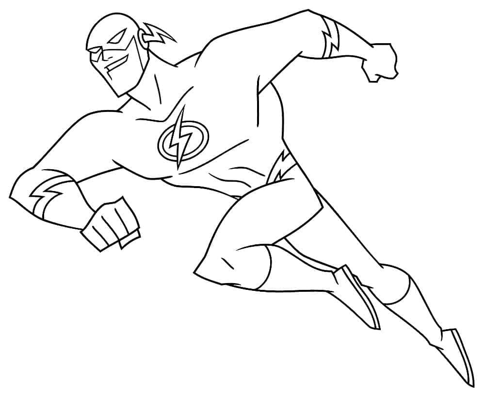 Desenho de Super Herói Flash para Colorir e Pintar
