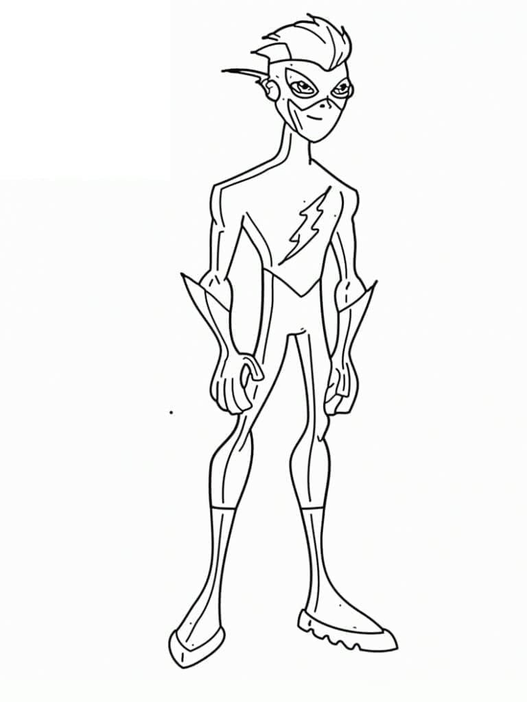 Desenho de Wally West Flash para Colorir e Pintar