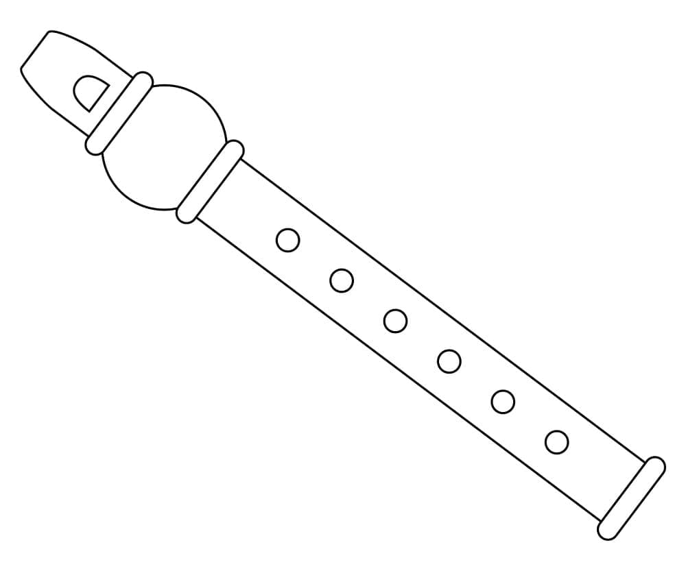 Desenho de Flauta Simples para Colorir e Pintar