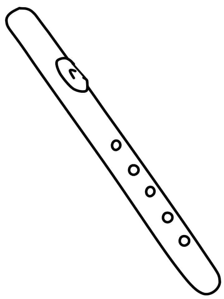 Desenho de uma Flauta Simples para Colorir e Pintar