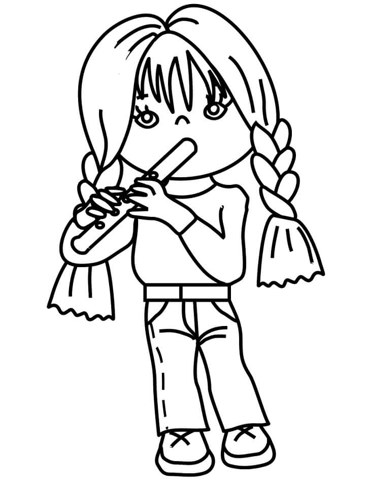 Desenho de Flauta Antiga para Colorir Pdf e Pintar