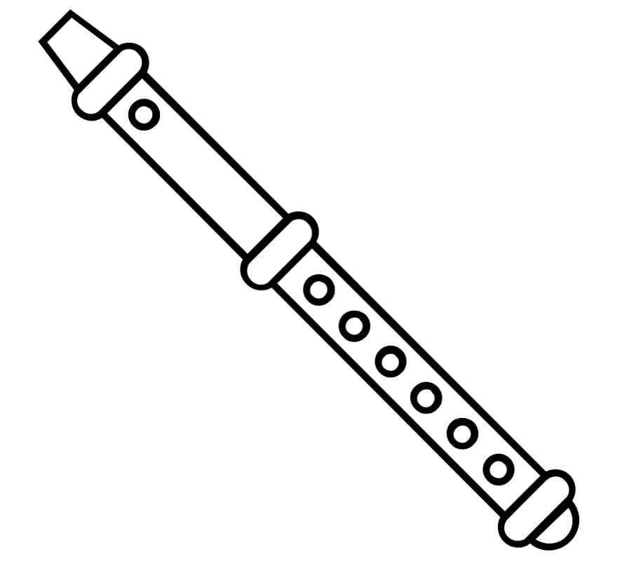 Desenho de Flauta Simples para Imprimir Lápis de Cor e Pintar