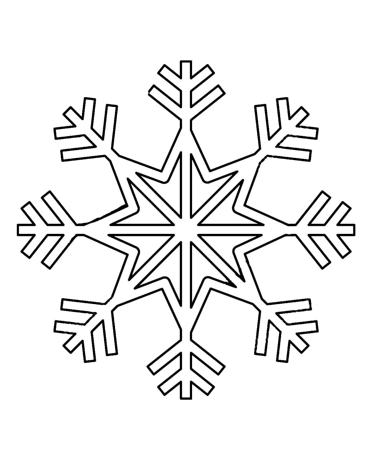 Desenho de Floco de Neve de Inverno para Colorir e Pintar