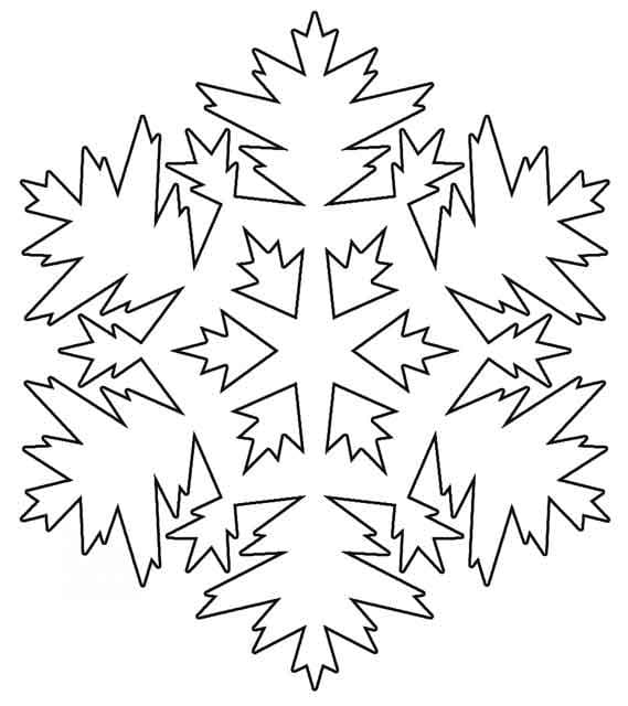 Desenho de Floco de Neve de Natal para Colorir e Pintar