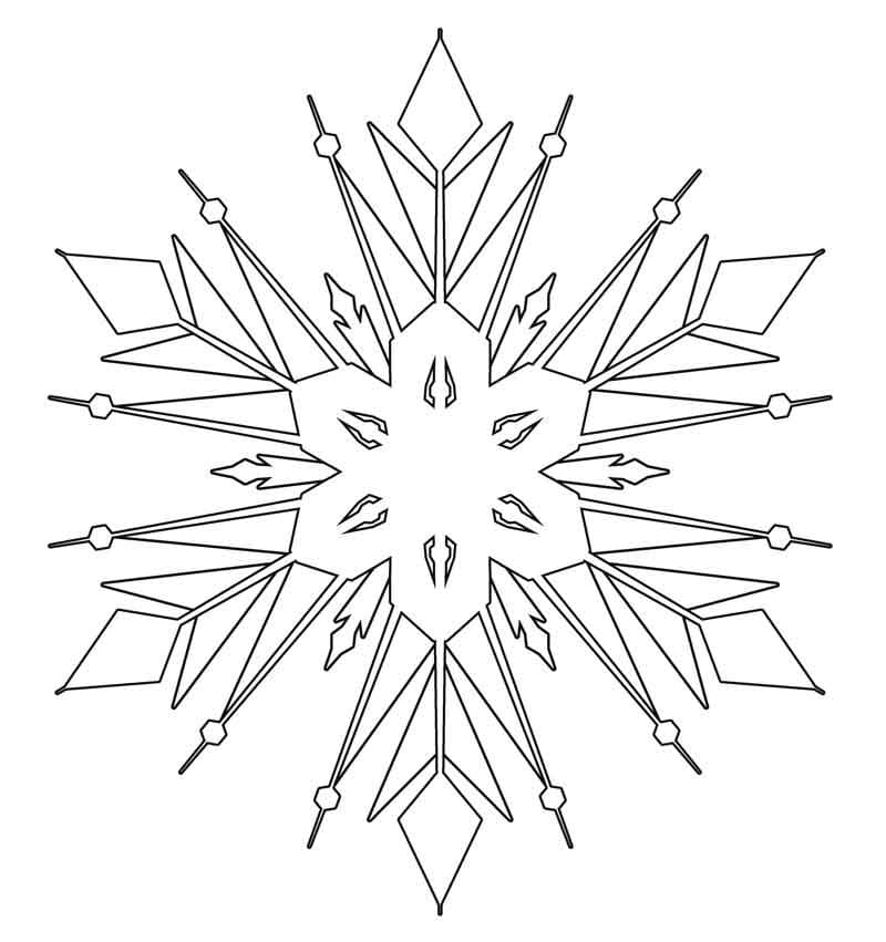Desenho de Floco de Neve Imprimivel Download e Pintar