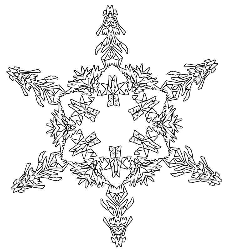 Desenho de Floco de Neve Incrível para Colorir e Pintar