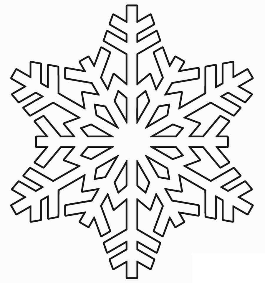 Desenho de Floco de Neve para Colorir Pdf e Pintar