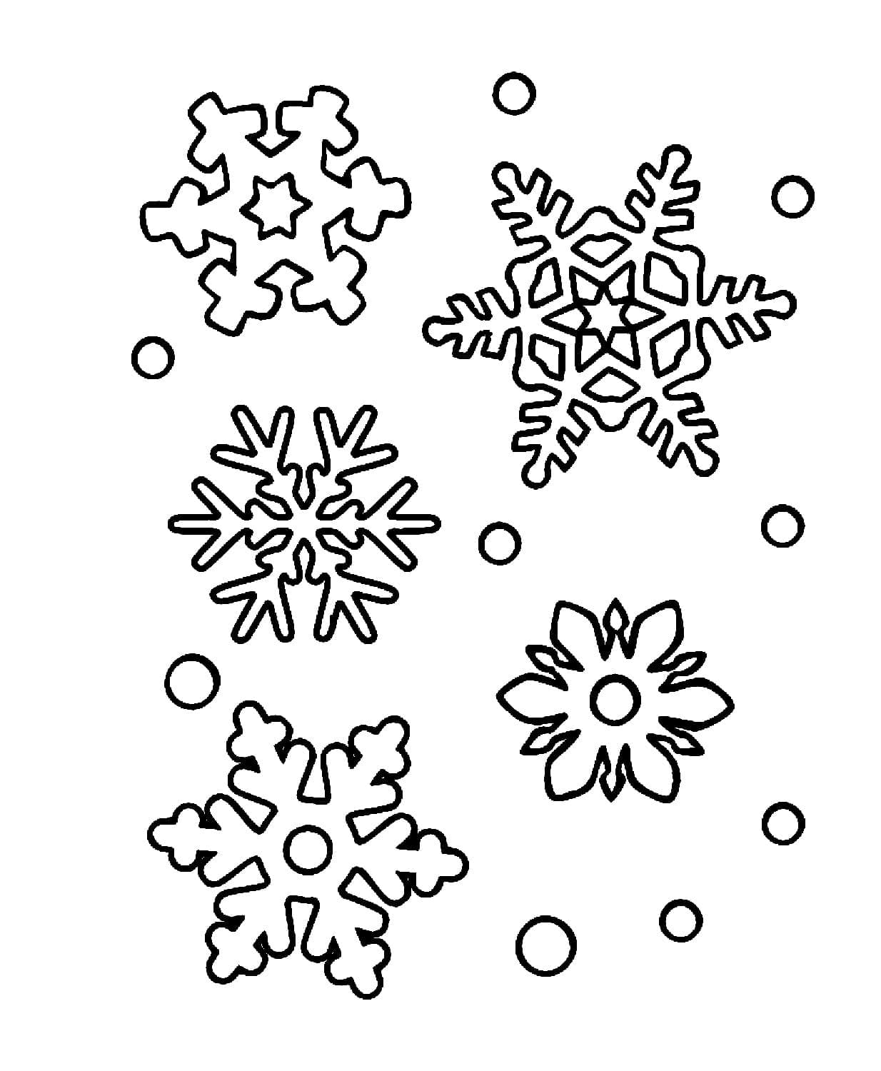 Desenho de Flocos de Neve para Colorir e Pintar