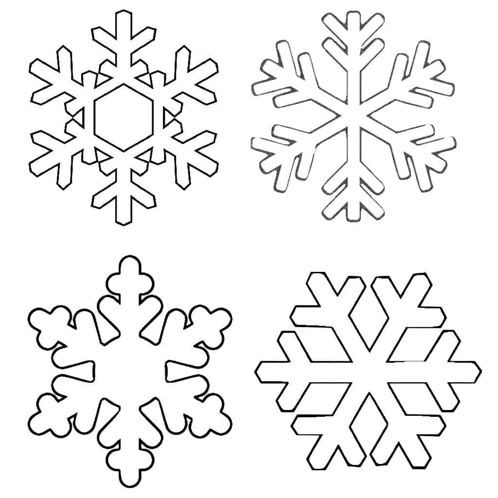 Desenho de Flocos de Neve para Crianças para Colorir e Pintar