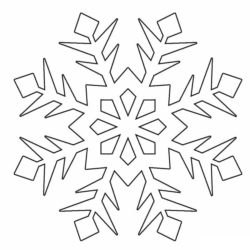 Desenho de um Floco de Neve para Colorir e Pintar