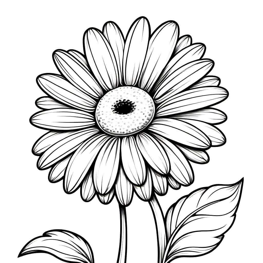 Desenho de Grande Beleza de Margarida para Colorir e Pintar