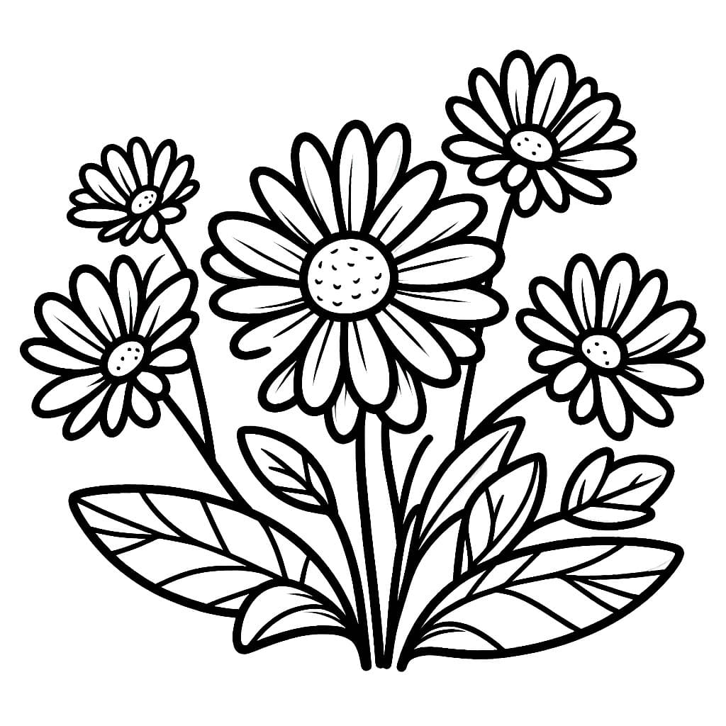 Desenho de Linda Margarida para Colorir e Pintar