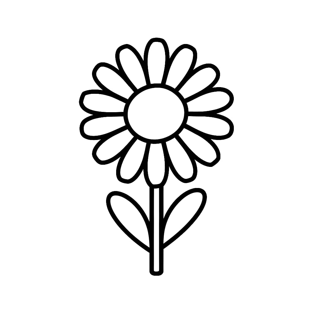 Desenho de Margarida Simples para Colorir e Pintar