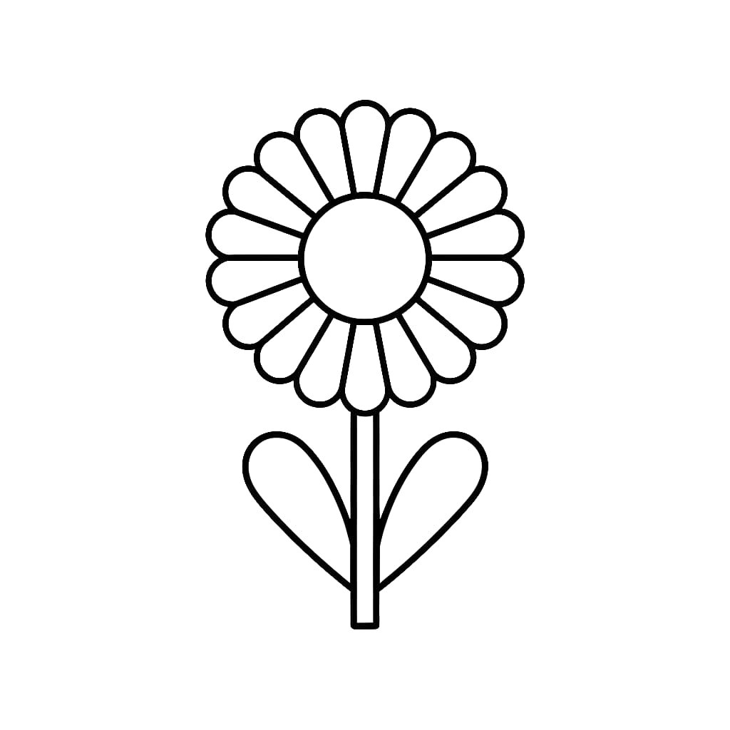 Desenho de Margarida Fácil para Colorir e Pintar