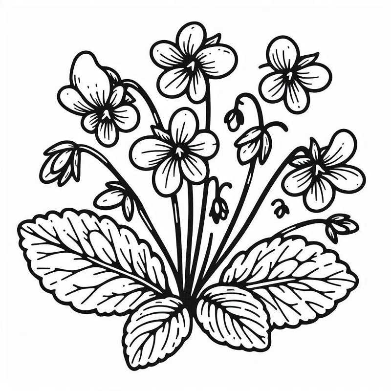 Desenho Violeta do Canadá para Colorir e Pintar