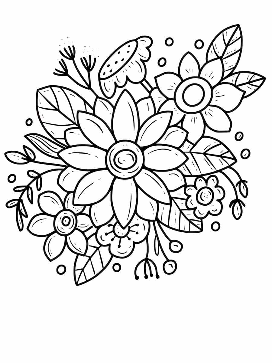 Desenho de Flores Perfeitas para Colorir e Pintar