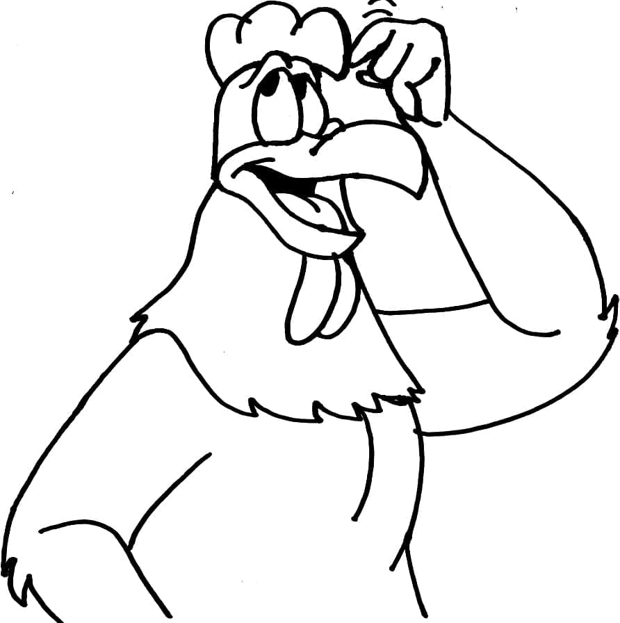 Desenho de Foghorn Leghorn Detalhado para Colorir e Pintar