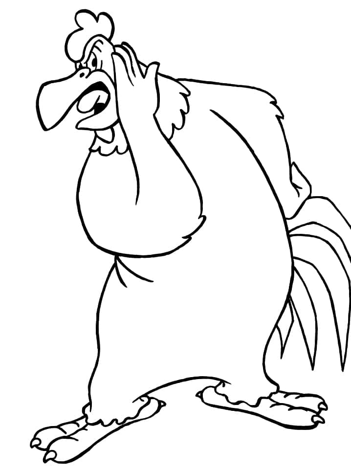 Desenho de Foghorn Leghorn Engraçado para Imprimir e Pintar