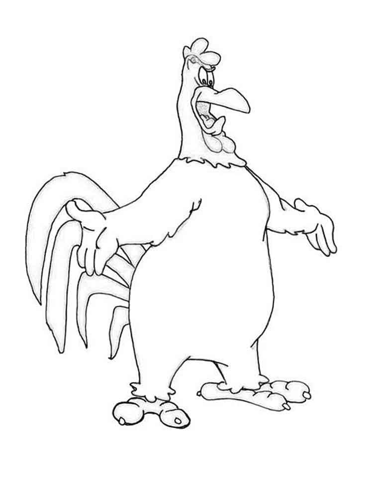 Desenho Foghorn Leghorn com Raiva para Colorir e Pintar