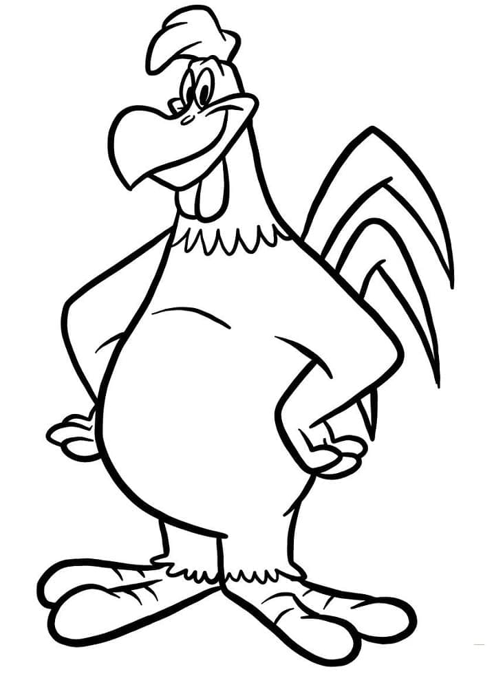 Desenho Foghorn Leghorn Feliz para Colorir e Pintar