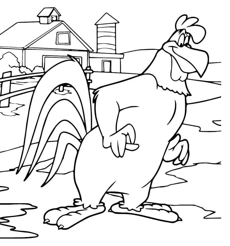 Desenho Foghorn Leghorn Sorrindo para Colorir e Pintar