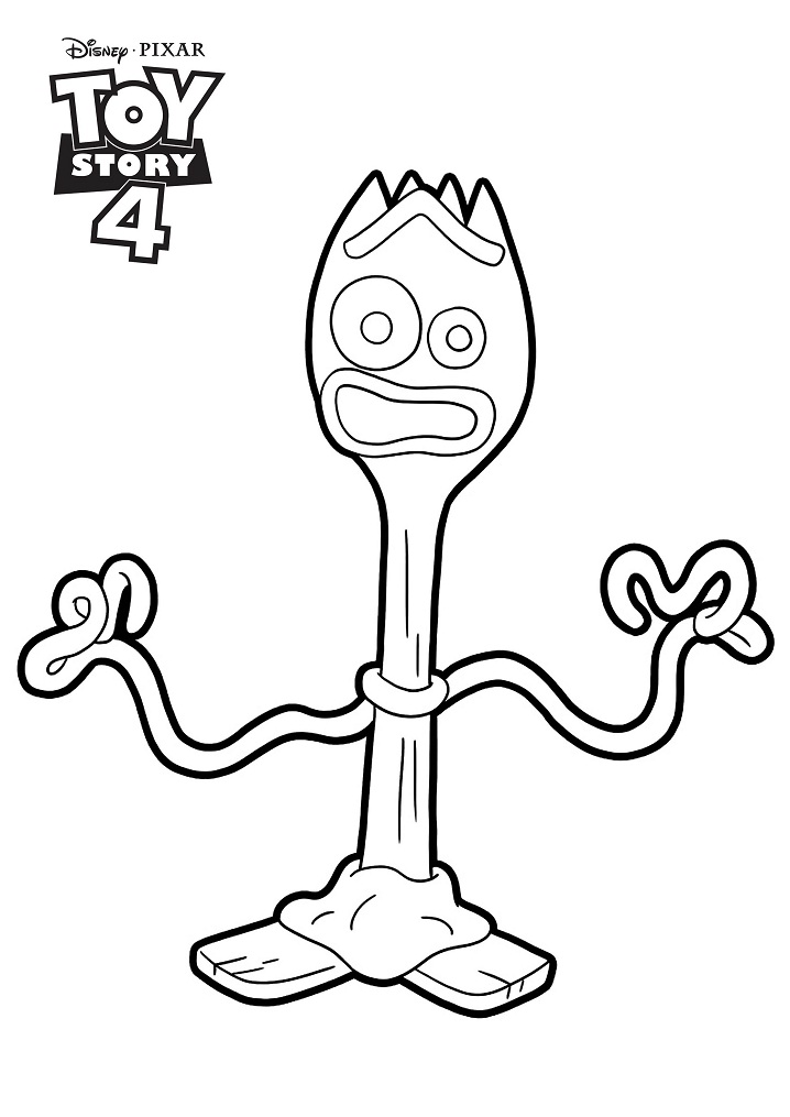 Desenho de Forky Bonito para Colorir Pdf e Pintar
