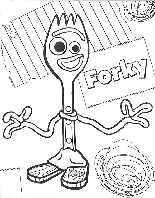 Desenho de Forky Engraçado para Imprimir e Pintar