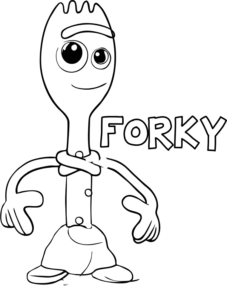 Desenho de Forky para Imprimir Lápis de Cor e Pintar
