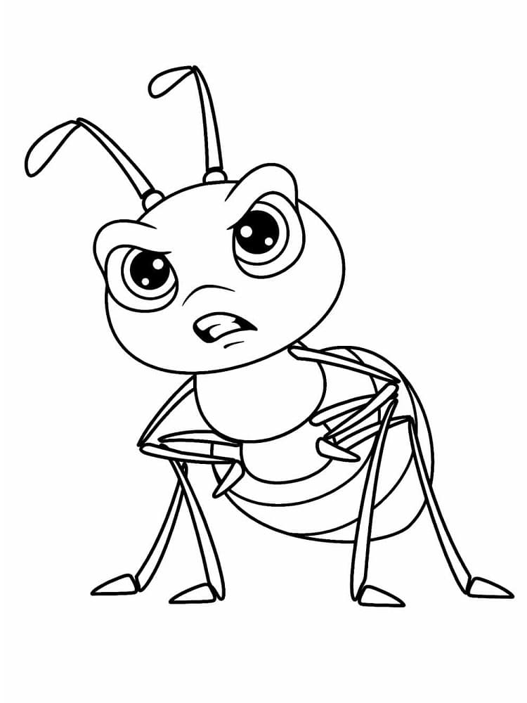 Desenho de uma Formigá Furiosa para Colorir e Pintar