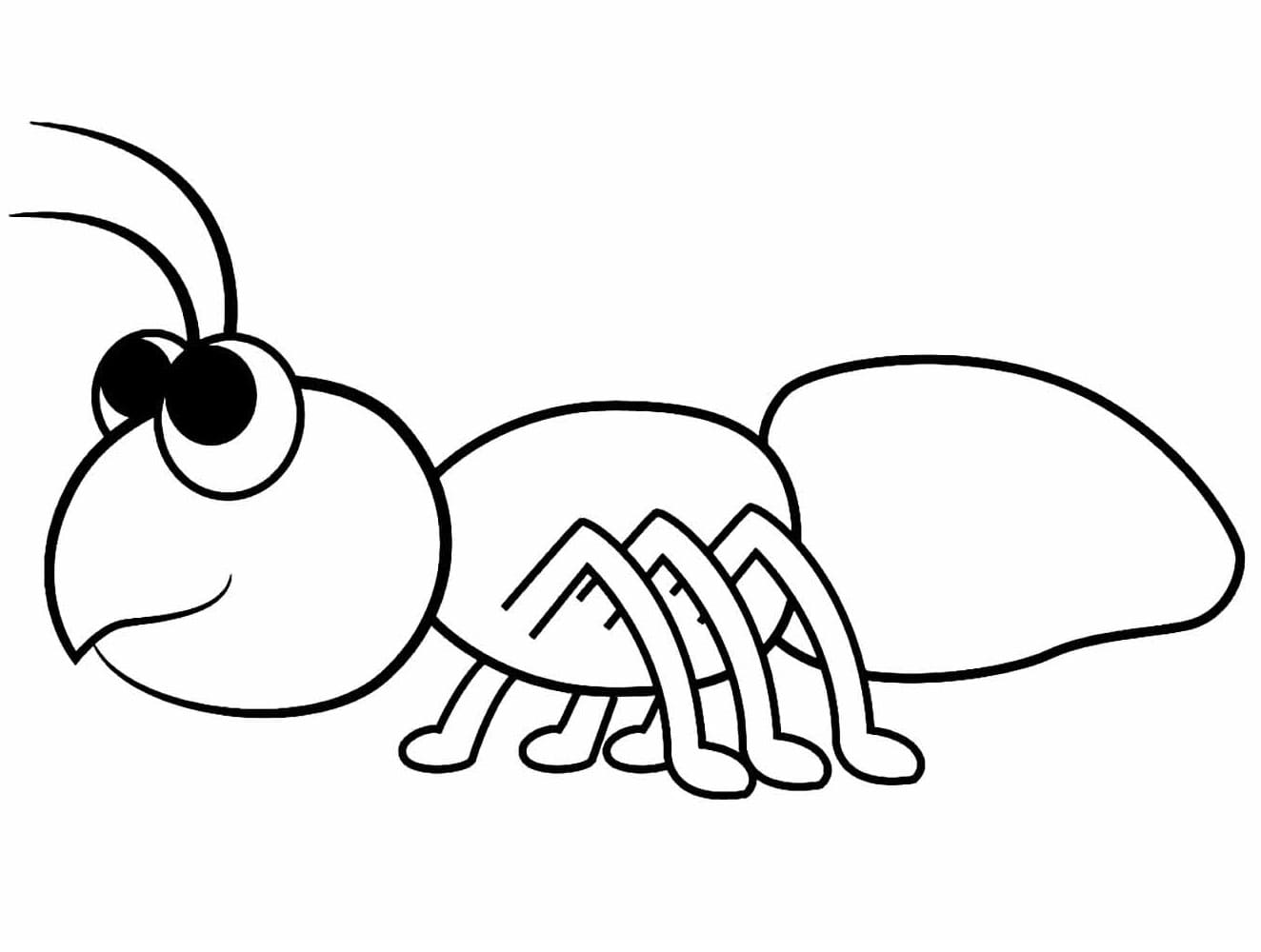 Desenho de uma Formigá Simples para Colorir e Pintar