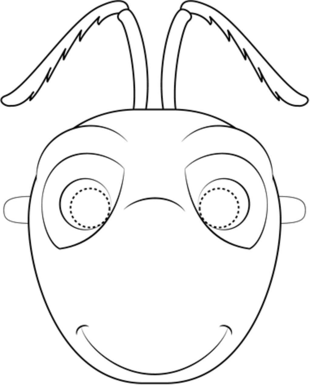 Desenho Máscara de Formigá para Imprimir e Colorir e Pintar