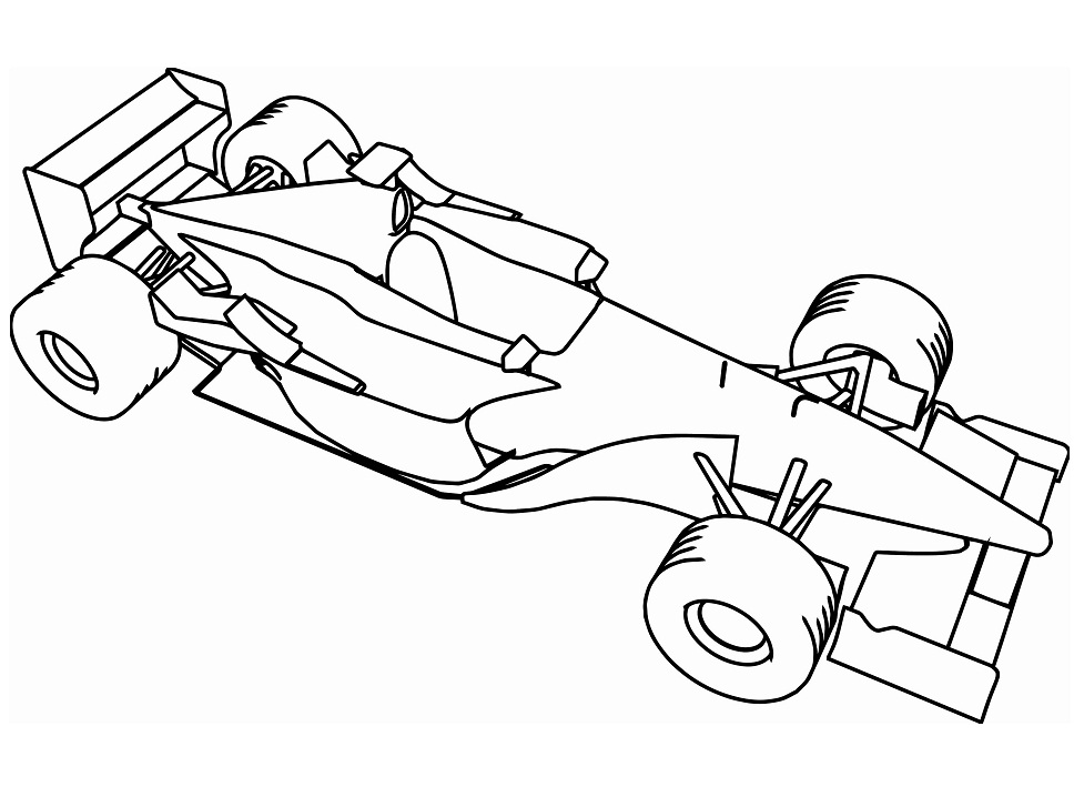 Desenho de Fórmula um Antigo para Colorir e Pintar
