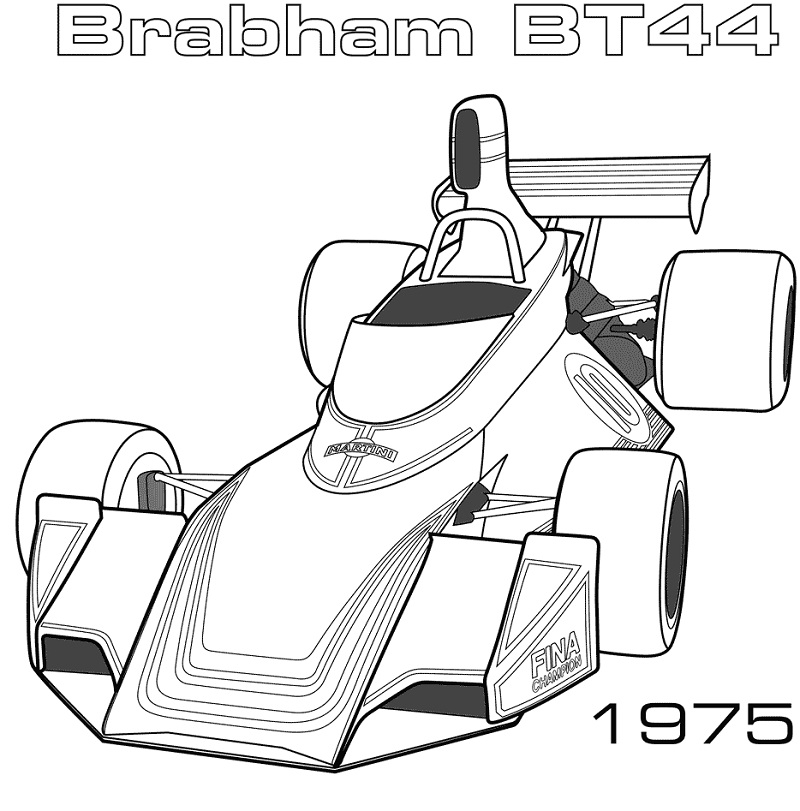Desenho de Fórmula um com Pneu para Colorir Pdf e Pintar