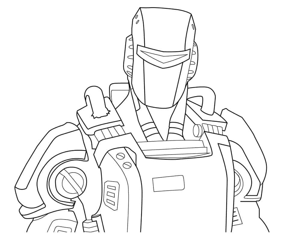 Desenho de Aim de Fortnite para Colorir e Pintar