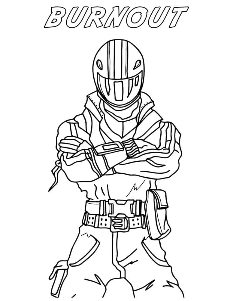 Desenho de Burnout de Fortnite para Colorir e Pintar