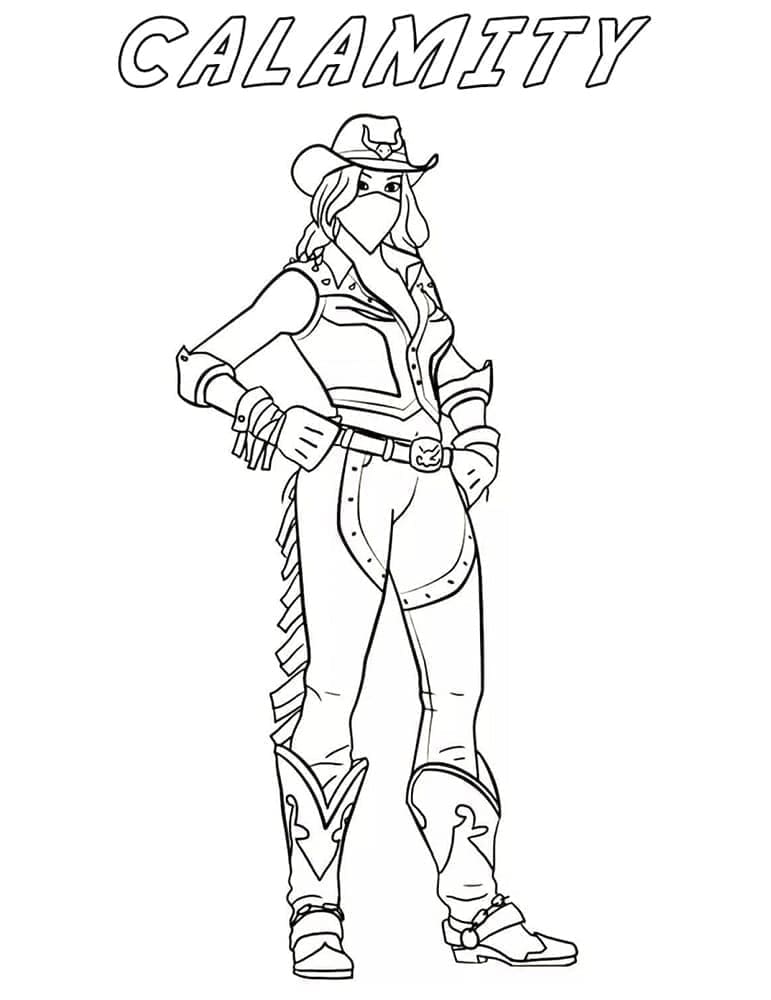 Desenho de Calamity de Fortnite para Colorir e Pintar