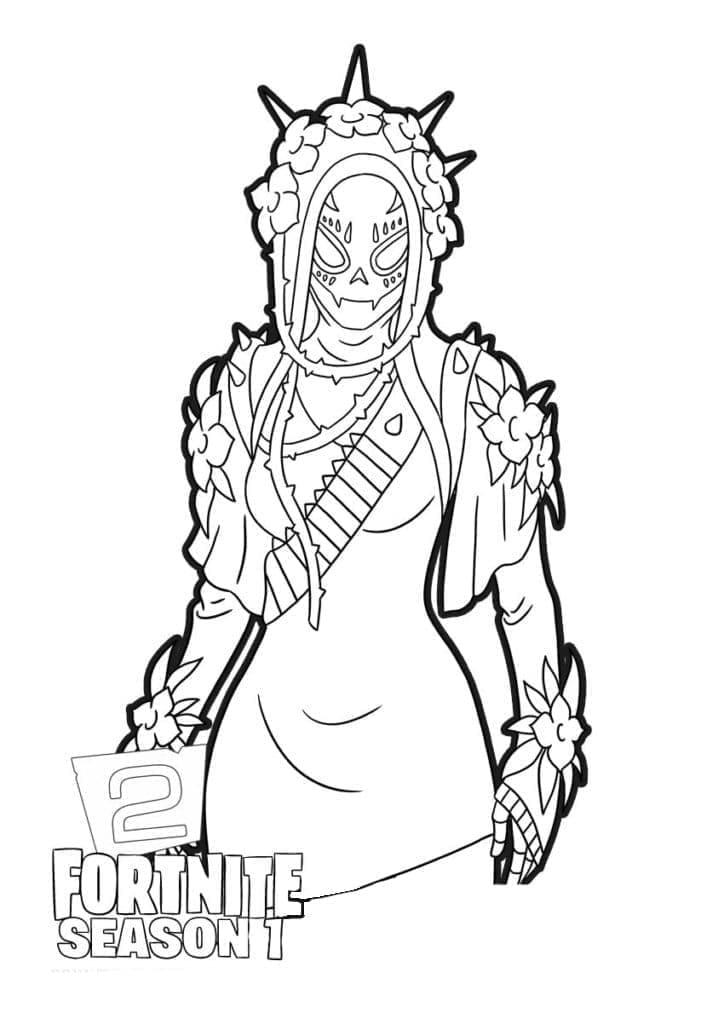 Desenho de Catrina de Fortnite para Colorir e Pintar