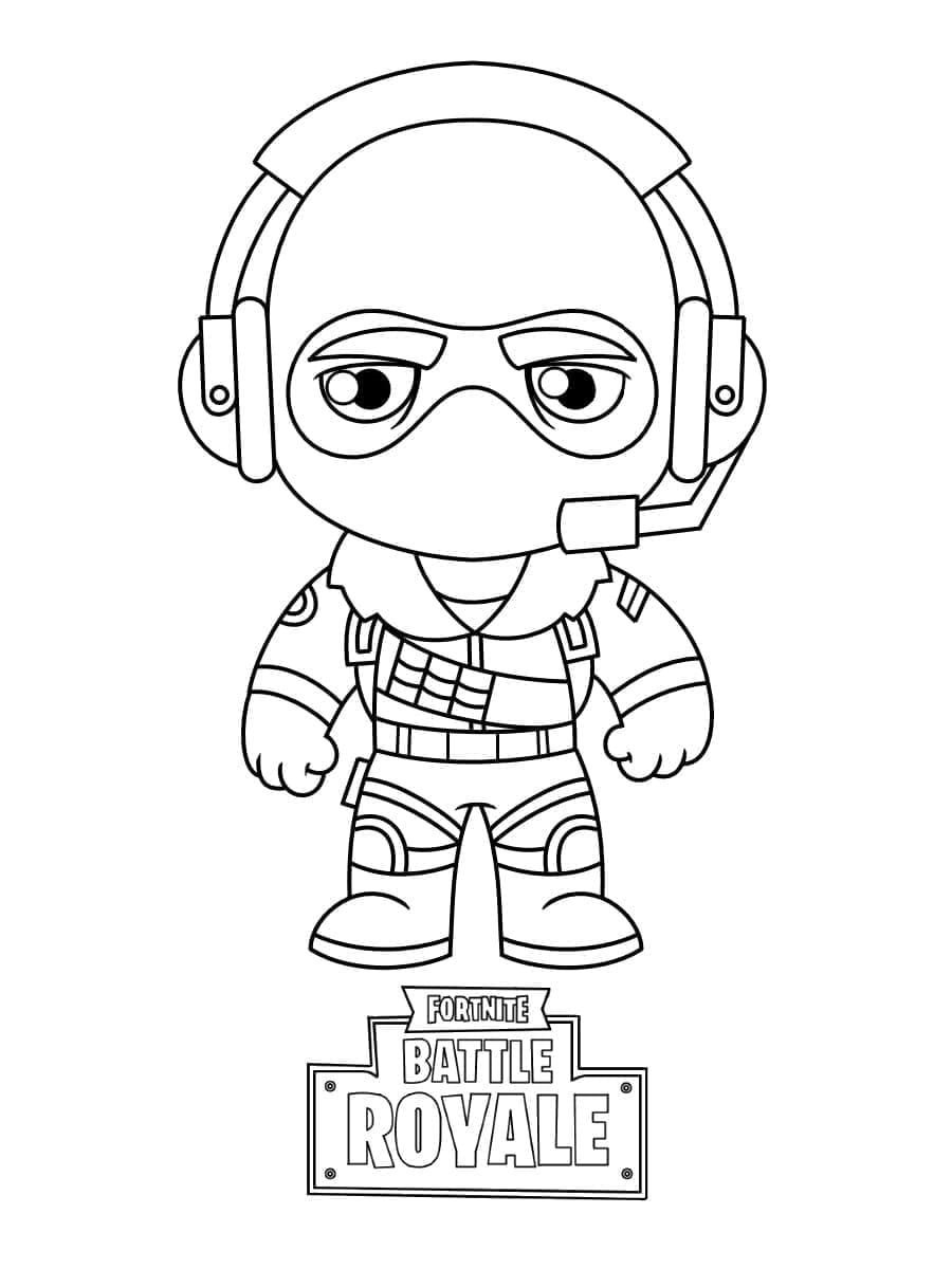 Desenho de Chibi Raptor de Fortnite para Colorir e Pintar